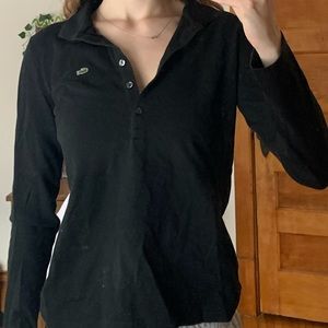 Black Lacoste 1/4 Button up!
